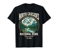 Insignia de montaña Retro del Parque Nacional North Cascades de Washington Camiseta