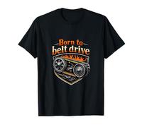 Insignia de Motero Vintage Born to Belt Drive Camiseta