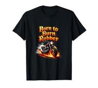 Insignia de Motero Vintage de Born to Burn Rubber Camiseta