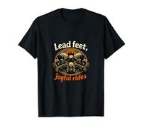 Insignia de Motociclista Vintage de Lead Feet Joyful Rides Camiseta