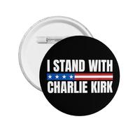 Insignia de pin "Apoyo a Charlie Kirk" para ropa, gorra, camisa, insignia de pin redonda, tamaño