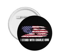 Insignia de pin "Apoyo a Charlie Kirk" para ropa, gorra, camisa, insignia de pin redonda, tamaño