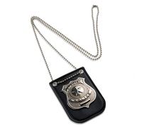 Insignia de polic?a de Dress Up America para ni?os: juego de simulaci?n con cadena y clip para cintur?n