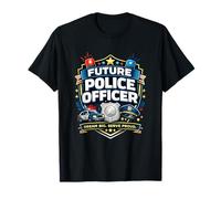 Insignia de policía con Texto en inglés «Future Police Officer Dream Big Serve Proud Pol Camiseta