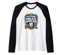 Insignia de policía con Texto en inglés «Future Police Officer Dream Big Serve Proud Pol Camiseta Manga Raglan