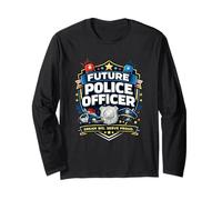 Insignia de policía con Texto en inglés «Future Police Officer Dream Big Serve Proud Pol Manga Larga