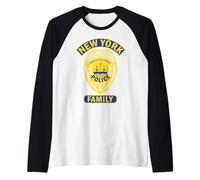 Insignia de policía de New York NY Police Department Back Blue Line Camiseta Manga Raglan