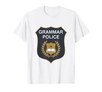 Insignia de policía gramática para Servir y Corregir al Profesor de inglés Camiseta