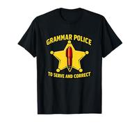 Insignia de policía gramatical para Servir y Corregir el Humor del Profesor Camiseta
