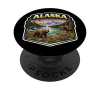 Insignia de Recuerdo de Vacaciones de Alaska para visitante estatal PopSockets PopGrip Adhesivo