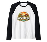 Insignia de Recuerdo de Vacaciones de Nuevo México para visitante estatal Camiseta Manga Raglan