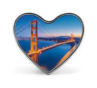 Insignia de San Francisco The Bridge con forma de corazón y botones para mochila, chaquetas, sombreros, decoración