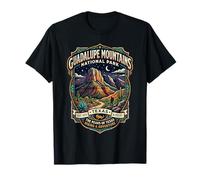 Insignia de Senderismo Vintage del Parque Nacional de Las Montañas Guadalupe Texas Camiseta