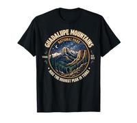 Insignia de Senderismo Vintage del Parque Nacional de Las Montañas Guadalupe Texas Camiseta