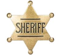 Insignia de sheriff adjunto para adultos, insignia de estrella del sheriff occidental, broche de aleación con letra hexagonal retro, pines conmemorativos de policía, emblema de sombrero honorario