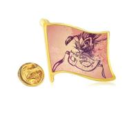 Insignia de solapa con diseño de cabeza de acuarela y bandera de metal dorado con texto "Happy Carnival Of Venecia"