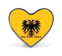Insignia de solapa con forma de corazón y bandera del Sacro Imperio Romano Germánico, broche de metal para ropa, bolsos y sombreros de hombres y mujeres.