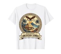 Insignia de Viaje Vintage Nacional de Samoa Americana con Forma de águila y Fale Camiseta