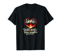 Insignia de Wild Spirit Warm Campfire Camping Mountain Heart Camiseta