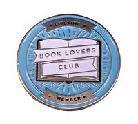 Insignia del club de los amantes del libro Broche redondo botón regalo de lectura esmalte Pin Jeans camisa bufanda bolsas joyería, Metal, Sin gemas.