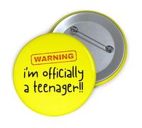 Insignia divertida de cumpleaños número 13, regalos de cumpleaños número 13 para niñas y niños, oficialmente un adolescente, decoración para hijo, hija, nieto, nieta, 59 mm, Plástico