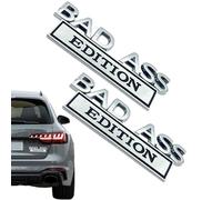 Insignia divertida de Fuck It/Bad Ass Edición 3D, insignia divertida de metal duradero, pegatina 3D de metal en relieve, pegatinas de metal 3D en relieve para coches, camiones y exteriores (2,h)