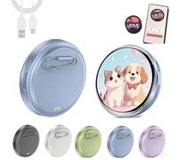 Insignia electrónica Pin de Pantalla Digital, Insignia Personalizada de Pantalla de visualización de vídeo fotográfico, Lindo Pin de Anime GIF Insignias Inteligentes Redondas, Llavero (Blue)