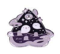 Insignia esmaltada de 3,17 cm con diseño de fantasmas, fantasma, boo, noche, cementerio, lápidas, Halloween, muerte, Ouija, lindo Kawaii, 1.25 pulgadas, 1.25 Inches, Esmalte, Esmalte