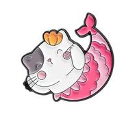 Insignia esmaltada de gatos, sirenas, joyería para niñas y mujeres, eventos festivos, estilos diarios, actualizaciones, aleación de moda, broche de regalo, talla única, como se describe