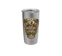 Insignia estadounidense de 250 años de servicio activo de Liberty Battle Cry desde 1776 Vaso térmico de acero inoxidable de doble pared