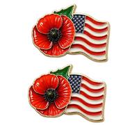 Insignia floral 2D para conmemorar a los soldados y veteranos de los valientes, pin de flor de recuerdo, 1pcs, como se describe