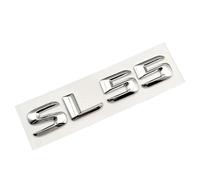 Insignia for maletero trasero de coche con letras cromadas ABS 3D, compatible con emblemas y logotipos SL SL43 SL55 SL63 SL65.(Chrome SL55)