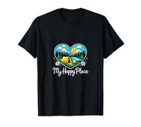Insignia gráfica de My Happy Place Camping Mountain Camiseta