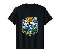 Insignia gráfica de Skys The Limit Camping Mountain Camiseta