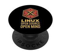 Insignia Hexagonal Divertida de código Abierto de Linux Open Mind PopSockets PopGrip Adhesivo