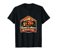 Insignia Home Is Where We Pitch a Tent Camping Mountain Camiseta