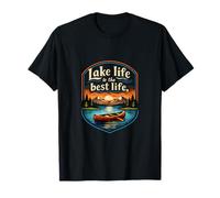 Insignia Lake Life Is The Best Life Camping Mountain Camiseta
