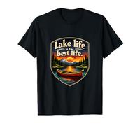 Insignia Lake Life Is The Best Life Camping Mountain Camiseta