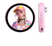 Insignia LED personalizable con control de aplicación, pantalla táctil HD para fotos y GIF, batería de 4 horas, accesorio de moda con clip para fanáticos de ídolos, One Size, Acero aleado, Sin piedra