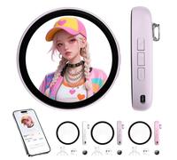 Insignia LED personalizable con control de aplicación, pantalla táctil HD para fotos y GIF, batería de 4 horas, accesorio de moda con clip para fanáticos de ídolos, One Size, Acero aleado, Sin piedra