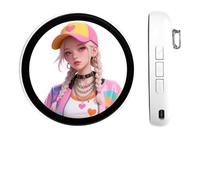 Insignia LED personalizable con control de aplicación, pantalla táctil HD para fotos y GIF, batería de 4 horas, accesorio de moda con clip para fanáticos de ídolos, One Size, Acero aleado, Sin piedra
