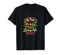 Insignia Living Life Off-Grid Camping Mountain Camiseta