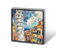 Insignia metálica de moda de Cinque Terre y la Torre de Pisa, broche de 1 pulgada, para ropa, sombrero, bolso, corbata, accesorios de decoración.