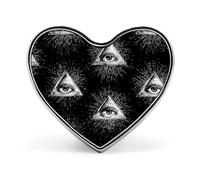 Insignia metálica divertida de ojo triangular de los Illuminati, broche con forma de corazón de 1 pulgada, para ropa, sombreros, bolsos, accesorios, corbatas, decoración.