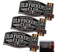 Insignia metálica para camioneta del Club de los Viejos Cabrones - Una Insignia para la Puerta Trasera de un Auto para Hombres Que dejaron de preocuparse por Nada. Emblema metálico (3PCs)