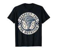 Insignia meteorológica Respect The Rotation Storm Chaser Tornado Camiseta gráfica económica, Hombre, Negro, M