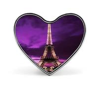 Insignia morada de corazón de la Torre Eiffel, aleación de aluminio, pin de solapa para regalo del día de San Valentín, broches para chaquetas, mochilas y otras prendas de vestir