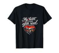Insignia My Heart Belongs to The Open Road Biker Camiseta