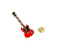 Insignia original de aleación con forma de guitarra eléctrica, estilo punk rock, para decoración de ropa, talla única, Acrílico