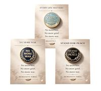 Insignia para defender la paz y oponerse a la guerra: Pin de solapa de metal Stand For Peace, Pin con diseño de rama de olivo contra la guerra, Insignia esmaltada de Humanity First para (3PCS)